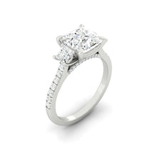 Load image into Gallery viewer, Sophia Pavé Princess Lab Diamond 1.32ct E VS1 Ex 14K White Gold
