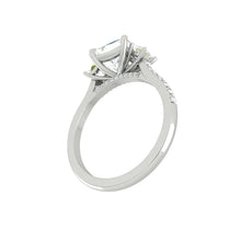 Load image into Gallery viewer, Sophia Pavé Princess Lab Diamond 1.32ct E VS1 Ex 14K White Gold
