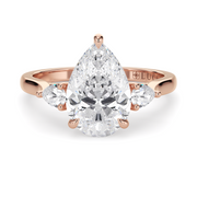 LUCCE SOPHIA™ Siena Pear Round Lab Diamond 1.01ct E VVS2 18K Rose Gold
