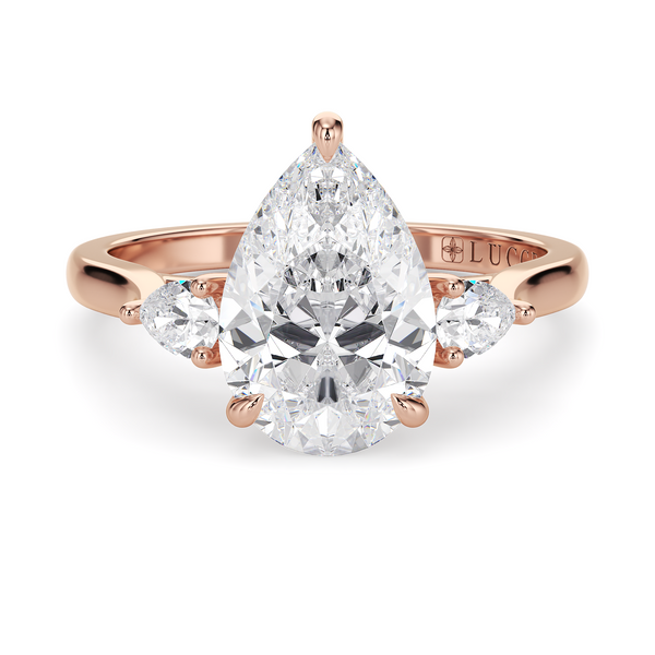 LUCCE SOPHIA™ Siena Pear Round Lab Diamond 1.01ct E VVS2 18K Rose Gold