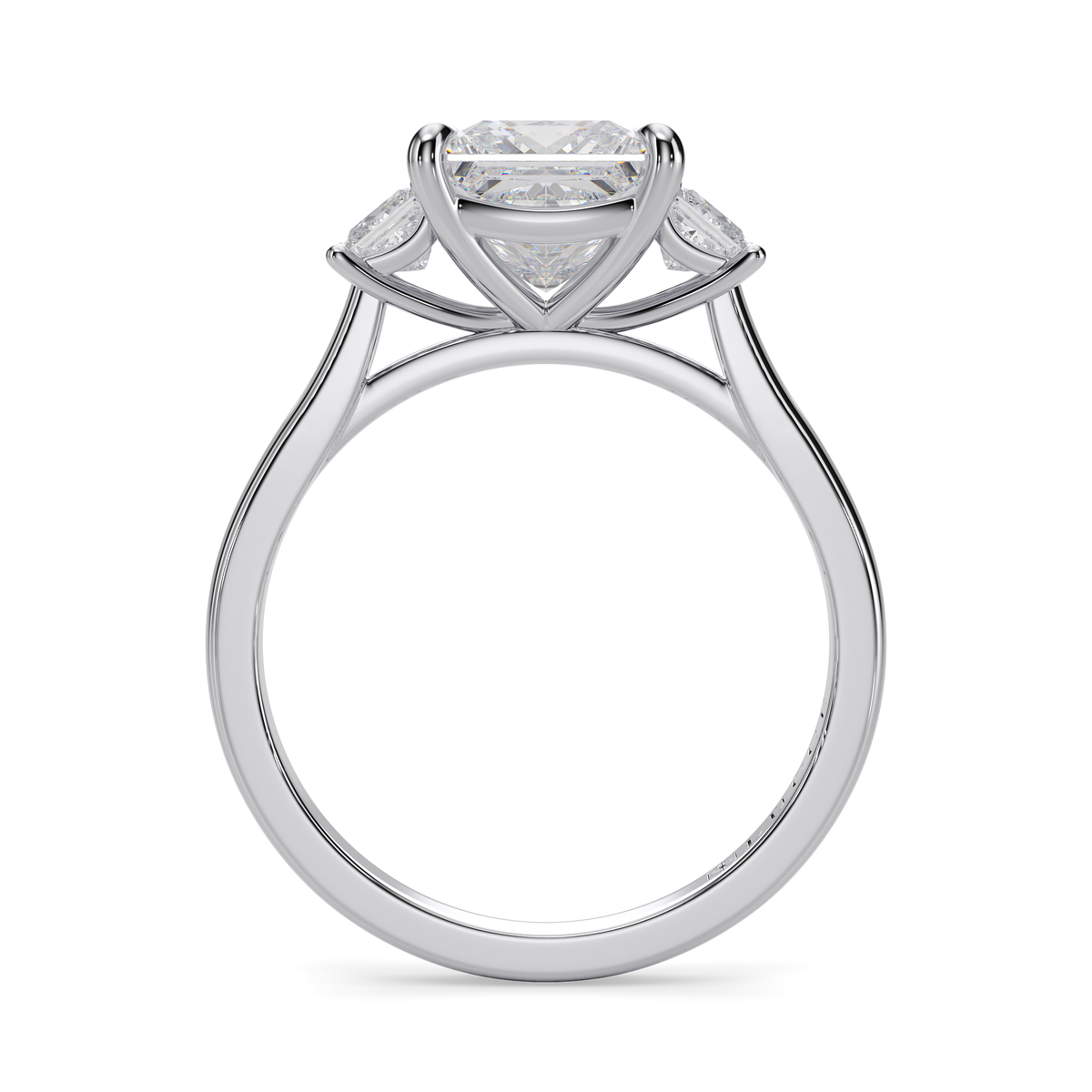 Load image into Gallery viewer, LUCCE Cathedral Three Stone Princess Diamond Engagement Ring in Gold or Platinum
