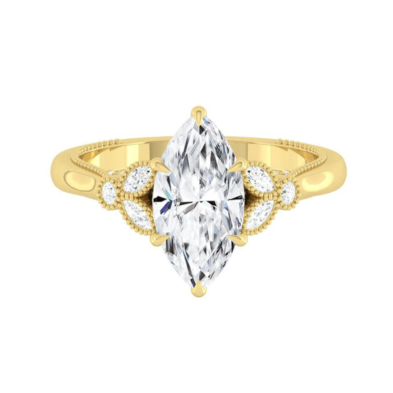 Stella Marquise Lab Diamond 1.27ct E VS1 IGI 18K Yellow Gold