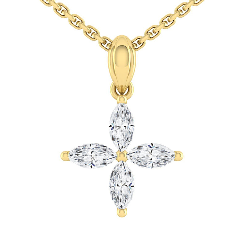 Stella Necklace 1.00CTW Lab Diamond 14K Yellow Gold