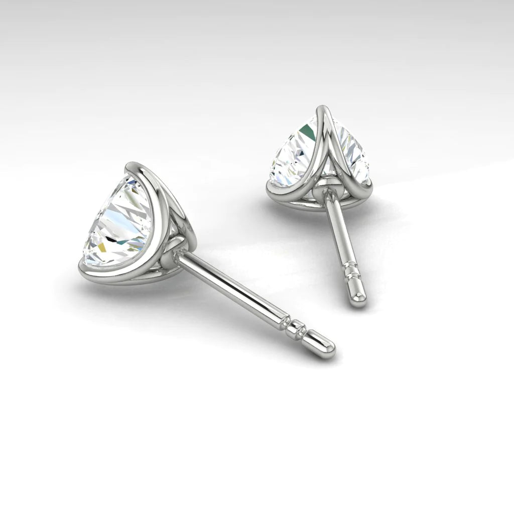 Load image into Gallery viewer, LUCCE JASMINE™ Heart Stud 2.00ctw Celeste Moissanite 14K White Gold
