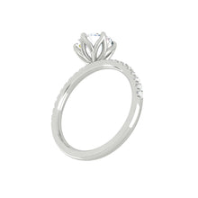 Load image into Gallery viewer, Lucia Pavé 6-Prong Lab Diamond Round 1.05ct G VS1 Id IGI 14K White Gold
