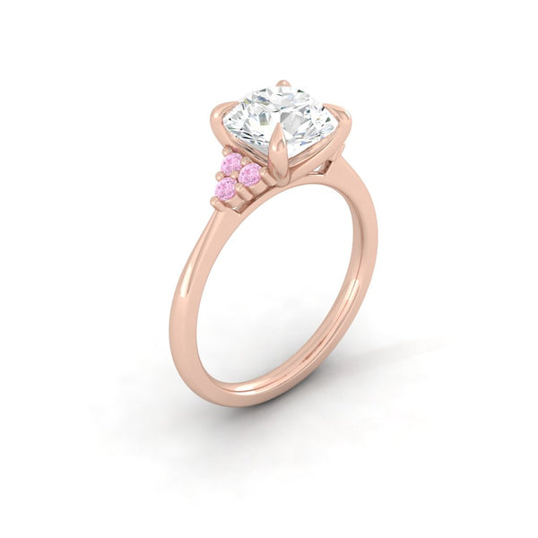 Moissanite Engagement Ring with Pink Diamond Cluster Design Philippines