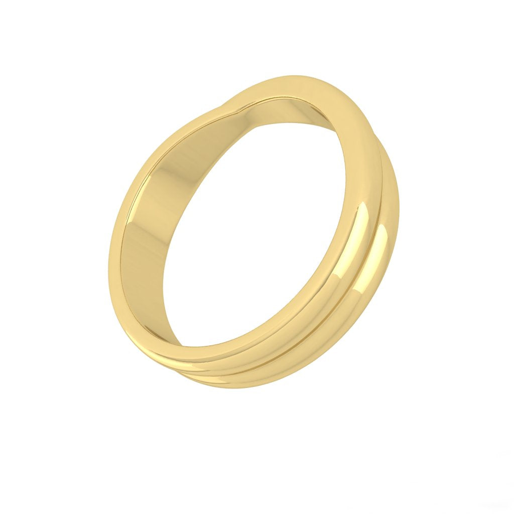 Load image into Gallery viewer, LUCCE Simple Mobius Unisex Wedding Band with Brushed or Polished Finish in Gold or Platinum
