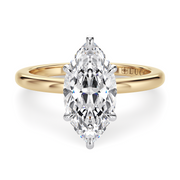 LUCCE VERONA™ Marquise Natural Diamond 0.50ct D VVS2 Ex GIA 18K Yellow Gold and Platinum Prongs