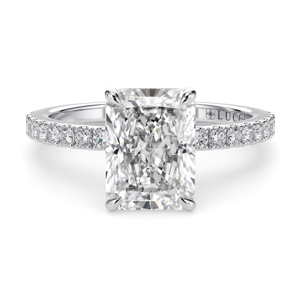 LUCCE VERONA™ Pavé Radiant Lab Diamond 1.47ct E VVS2 IGI Platinum