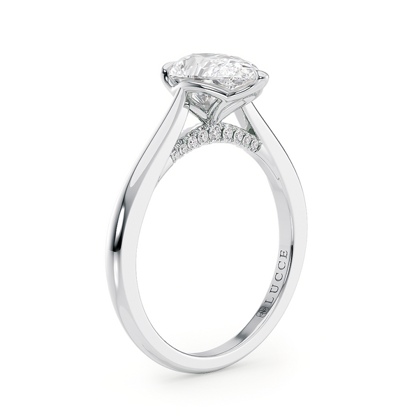 Lucce Azalea Pear Lab Diamond 1.07ct D VVS2 Ex IGI 18K White Gold