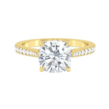 Load image into Gallery viewer, Azalea Pavé Cushion Lab Diamond 1.03ct D VVS2 Ex IGI 18K Yellow Gold
