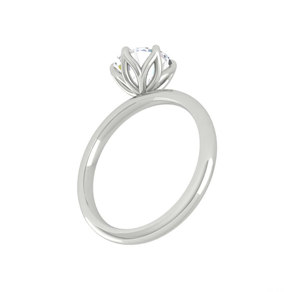 Lucce Lucia 6-Prong Round 1.00ct SUPERNOVA Moissanite 14K White Gold