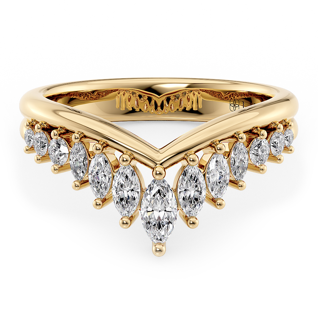 Lucce Constance Chevron 1.26CTW Lab Diamond 14K Yellow Gold
