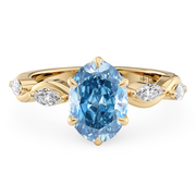 LUCCE CONSTANCE™ Petal Oval 6-Prong Ocean Blue Diamond
