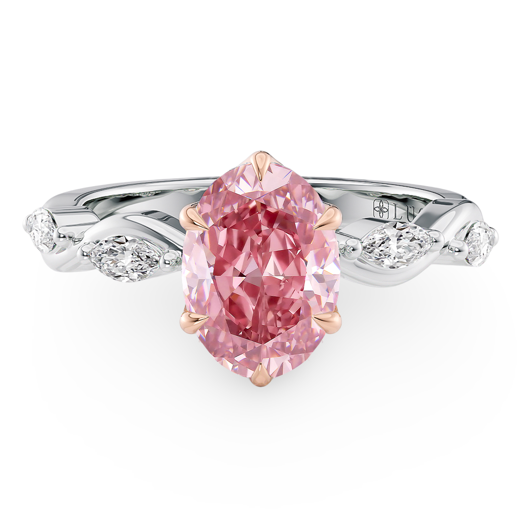 Lucce Constance Petal Oval 6-Prong Rosé Pink Diamond