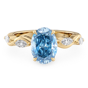 LUCCE CONSTANCE™ Petal Oval 4-Prong Ocean Blue Diamond
