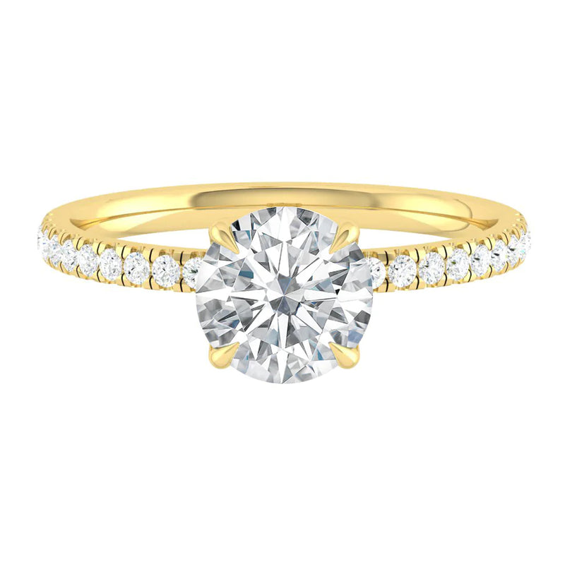 Lucia Halo Pavé Natural Diamond 0.65ct I VVS2 Ex GIA 18K Yellow Gold