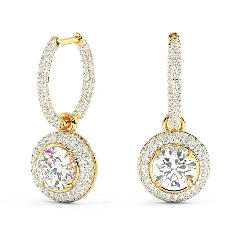 Maria Dangling Earrings Lab Diamond 2.05CTW 18K Yellow Gold