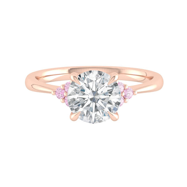 Moissanite Engagement Ring with Pink Diamond Cluster Design Philippines
