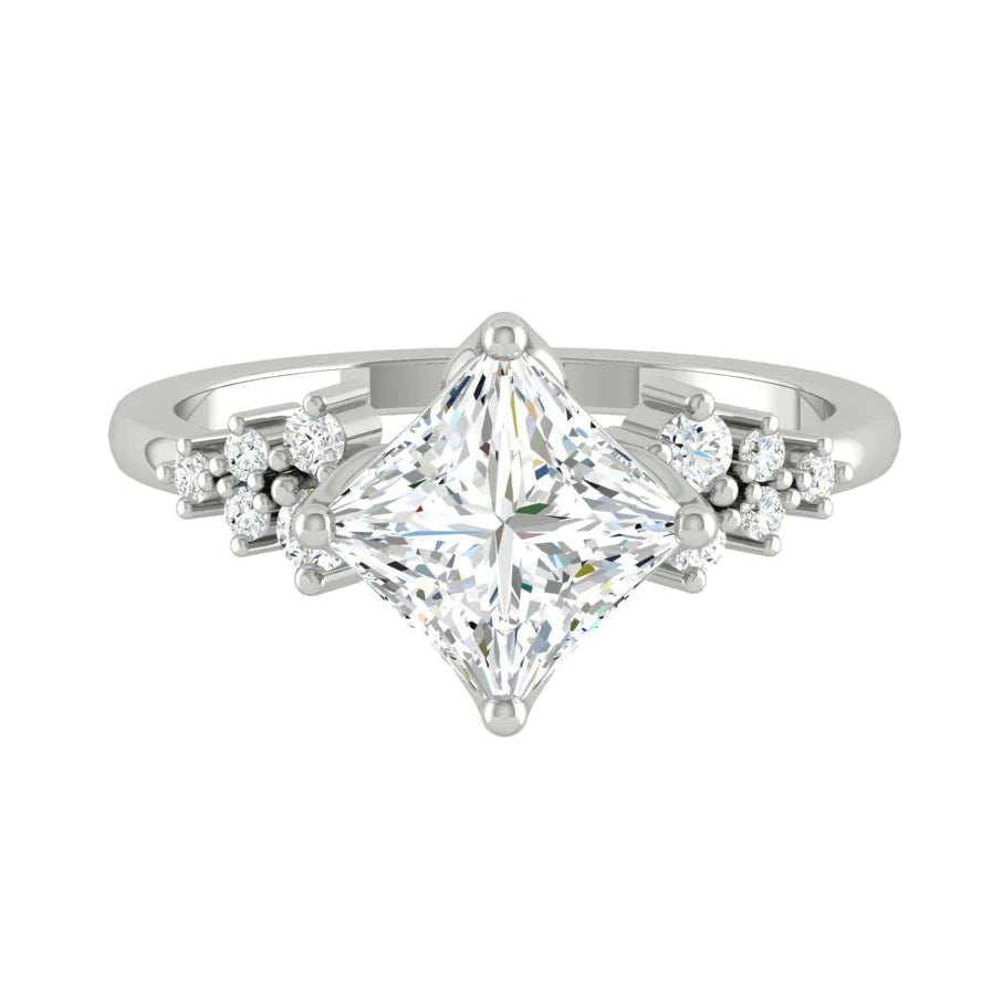 Ellia Princess 1.04ct D VVS2 Ex IGI 18K White Gold