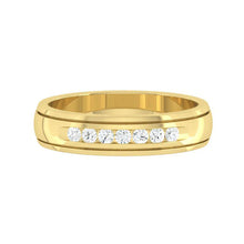 Load image into Gallery viewer, Michael Matte 5mm 0.21CTW Lab Diamond 18K Yellow Gold
