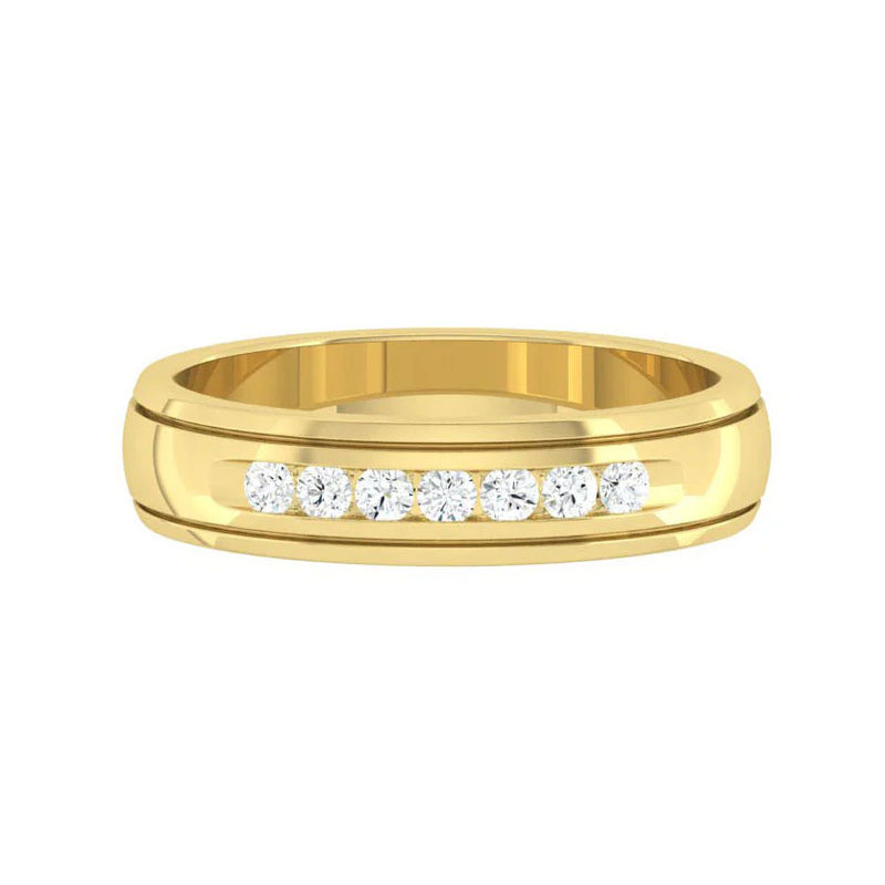 Michael Matte 5mm 0.21CTW Lab Diamond 18K Yellow Gold