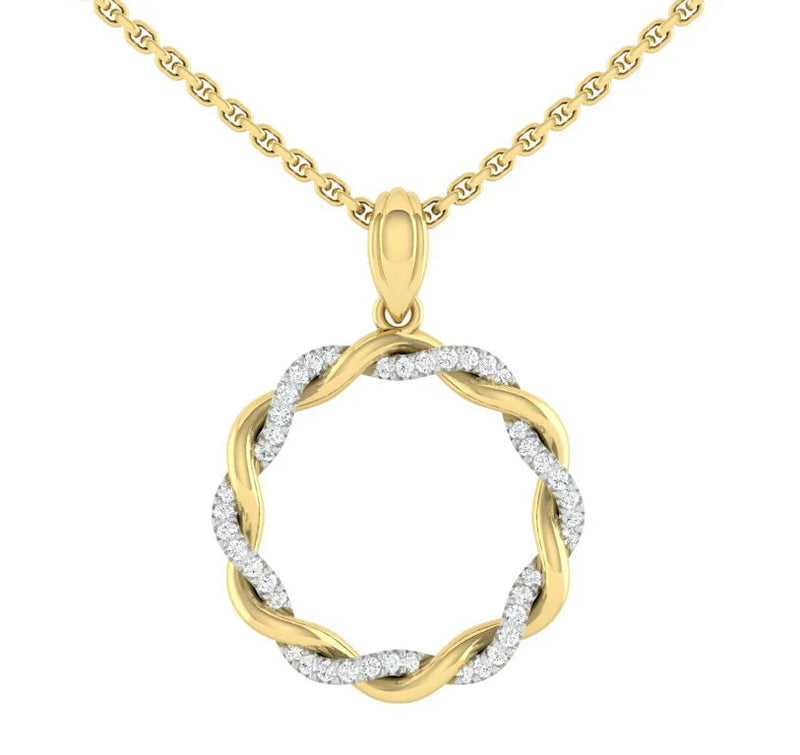 Fiore Necklace 0.24CTW Natural Diamond 14K Yellow and White Gold