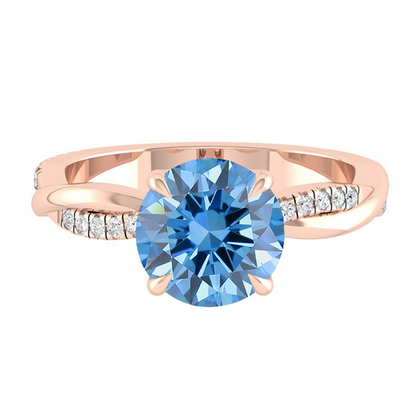 Lucce Fiore Round Ocean Blue Diamond