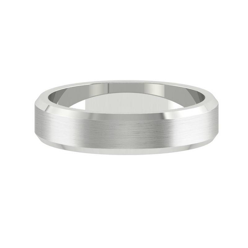 Greco Brushed 4mm 14K White Gold