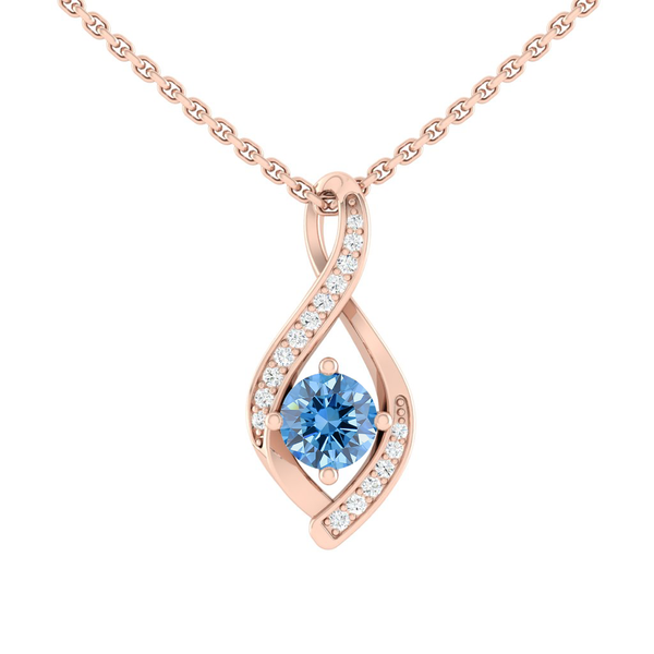Lucce Fiore Infinity Necklace Ocean Blue Diamond