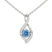 Load image into Gallery viewer, Kaela Infinity Necklace Ocean Blue Diamond
