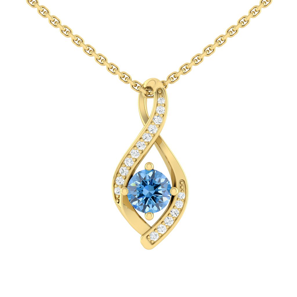 Lucce Fiore Infinity Necklace Ocean Blue Diamond