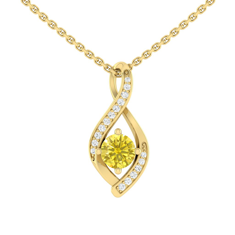 Kaela Infinity Necklace Sunburst Yellow Diamond