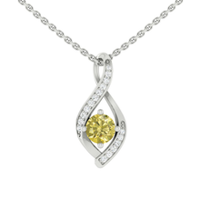 Load image into Gallery viewer, Kaela Infinity Necklace Sunburst Yellow Diamond
