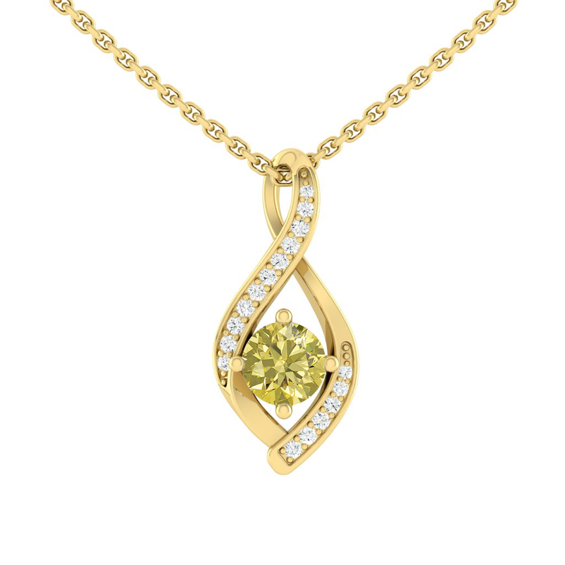 Kaela Infinity Necklace Sunburst Yellow Diamond