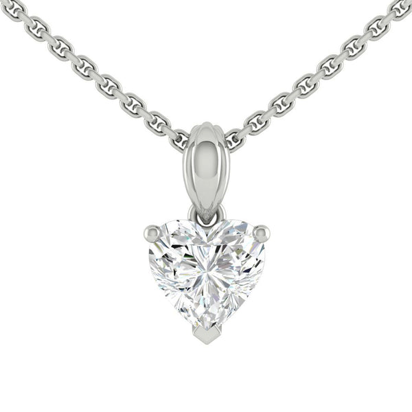 LUCCE KAELA™ Heart Necklace Lab Diamond 1.54ct D VS1 IGI 14K White Gold