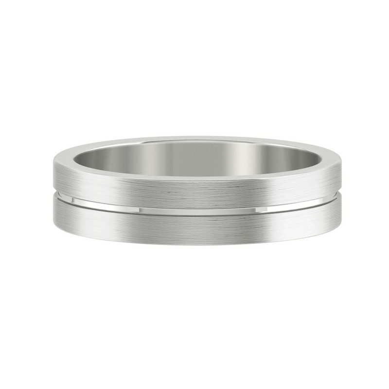Lucce Marrio Brushed 5mm 14K White Gold