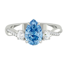 Load image into Gallery viewer, Fiore Trio Pear Ocean Blue Diamond
