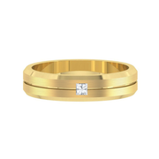 LUCCE PHILIP MI™ Brushed 4mm 0.08ct Natural Diamond 14K Yellow Gold