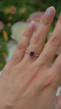 Load and play video in Gallery viewer, LUCCE CARLA™ Oval AURORA™ Red Ruby 1.00ct 14K White Gold
