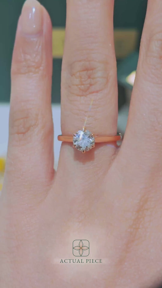 LUCCE AZALEA™ Round ROSÉ™ Lab Diamond 0.78ct Fancy Intense Pink VVS2 Ex IGI 18K Rose Gold