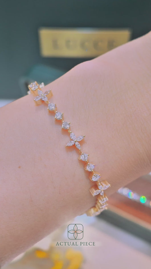 LUCCE CONSTANCE™ Ole Tennis Bracelet 2.24ctw Lab Diamond 18K Yellow Gold