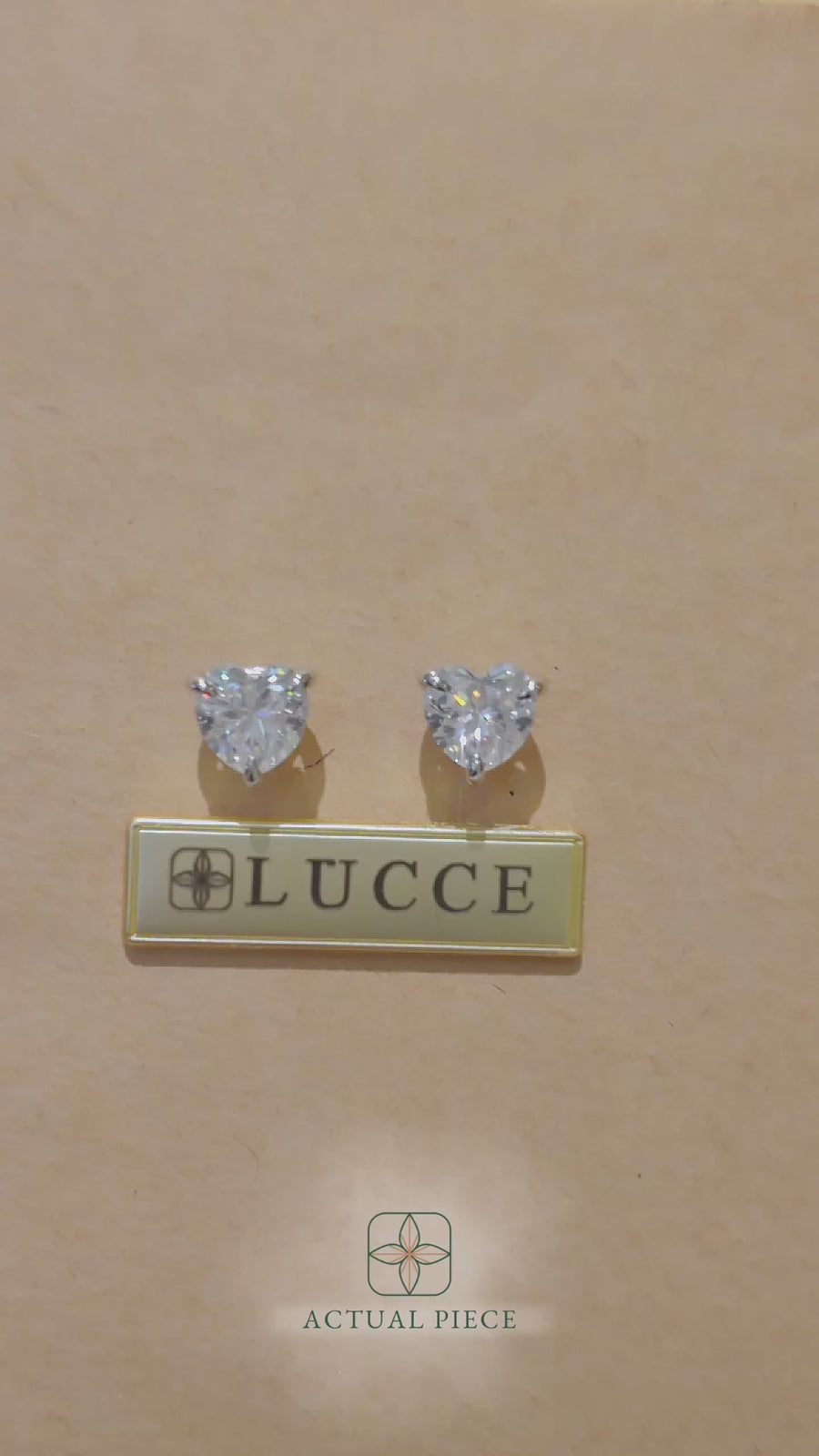 Load and play video in Gallery viewer, LUCCE JASMINE™ Heart Stud 2.00ctw Celeste Moissanite 14K White Gold
