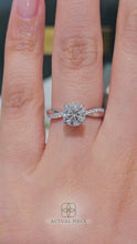 Load and play video in Gallery viewer, Lucce Fiore Round Lab Diamond 1.07ct F VVS2 Id IGI 14K White Gold

