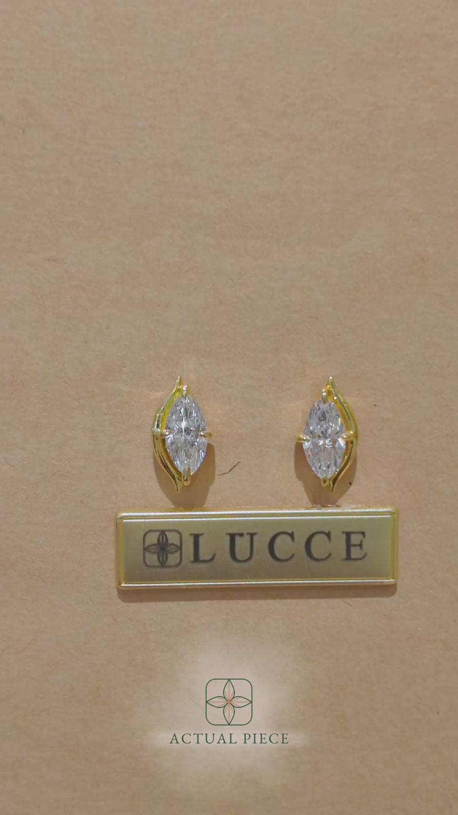 Load and play video in Gallery viewer, LUCCE CONSTANCE™ Solitaire Marquise Earrings 1.01ctw Lab Diamond 18K Yellow Gold
