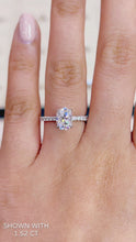 Load and play video in Gallery viewer, Oval Moissanite Engagement Ring with Petal and Pave Stones
