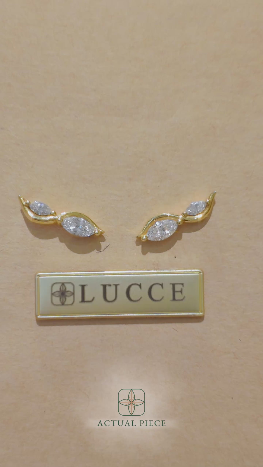 Load and play video in Gallery viewer, LUCCE CONSTANCE™ Infini Earrings 0.70ctw Lab Diamond 18K Yellow Gold

