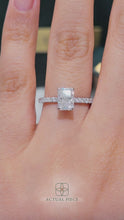 Load and play video in Gallery viewer, Lucce Sapienza Pavé Radiant 1.20ct SUPERNOVA Moissanite 14K White Gold
