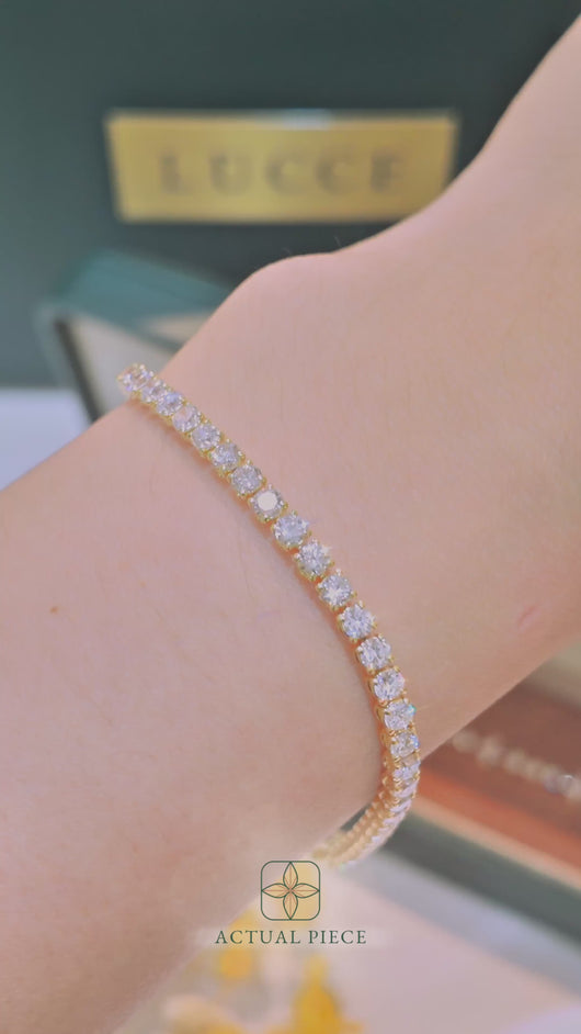 LUCCE KAELA™ Tennis Bracelet 5.00ctw Lab Diamond 14K Yellow Gold