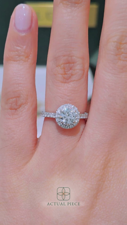 LUCCE MONTEVALLE™ Round Lab Diamond 0.82ct D VS1 ld IGI 14K White Gold